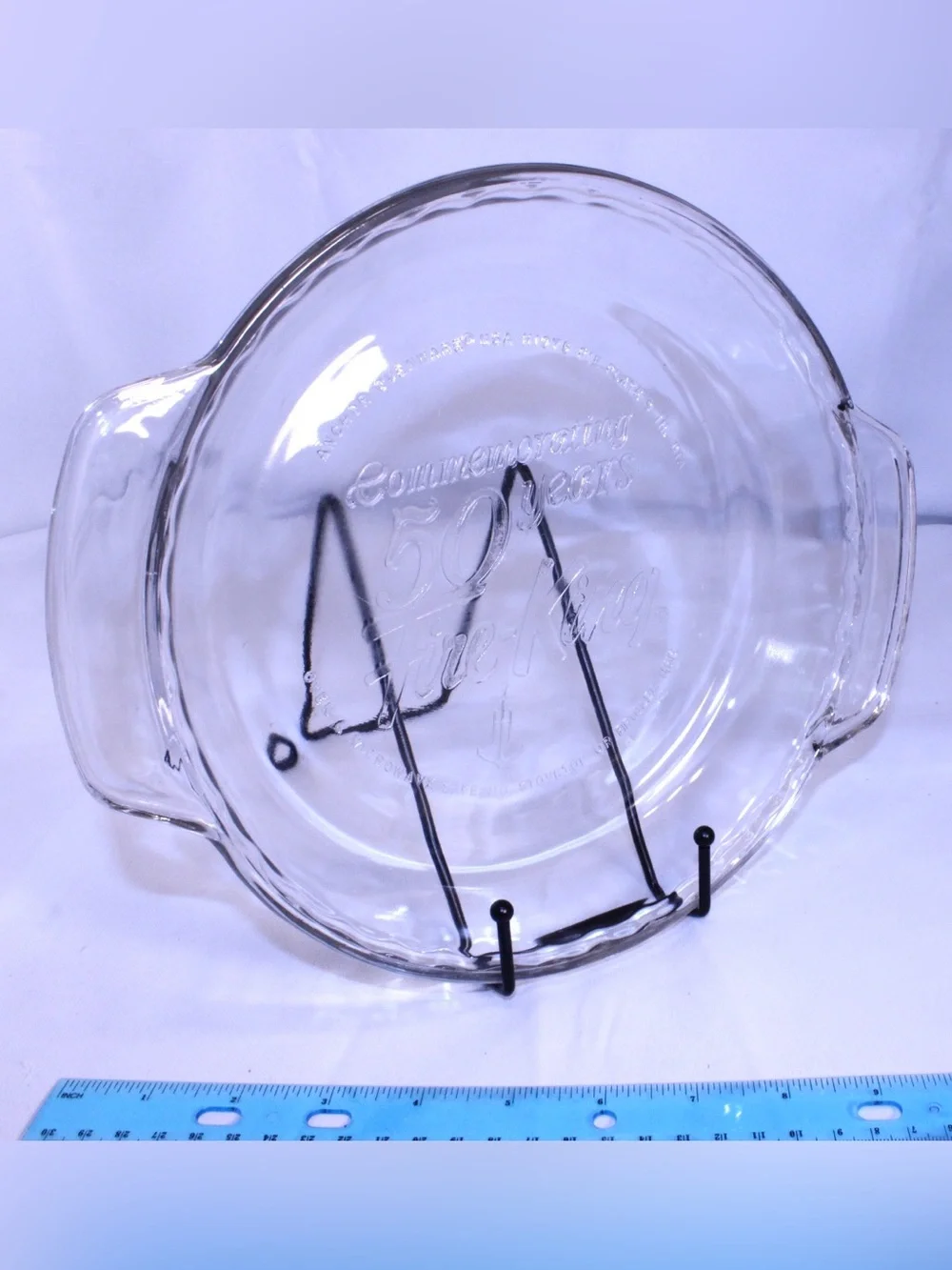 Fire King Clear Glass Commemorative 50 Years Plate